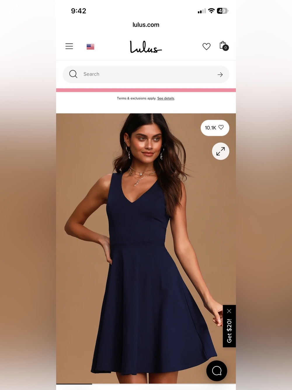 Lulus Blue Mini Dress Size Large NWT